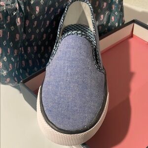 Vineyard Vines Sperry Girls Chambray Blue Slip-On Shoes